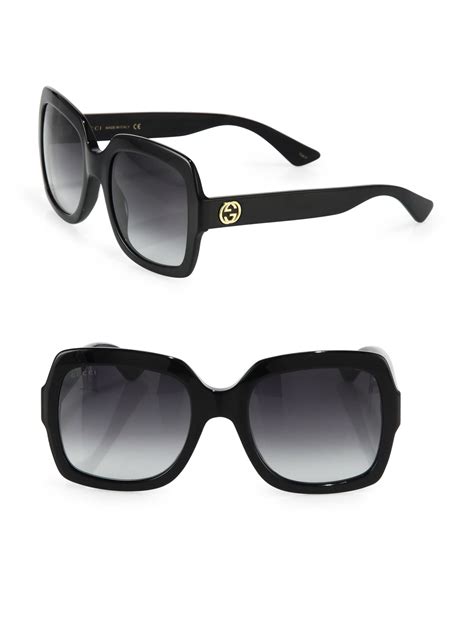 black rectangle gucci sunglasses|Gucci black oversized square sunglasses.